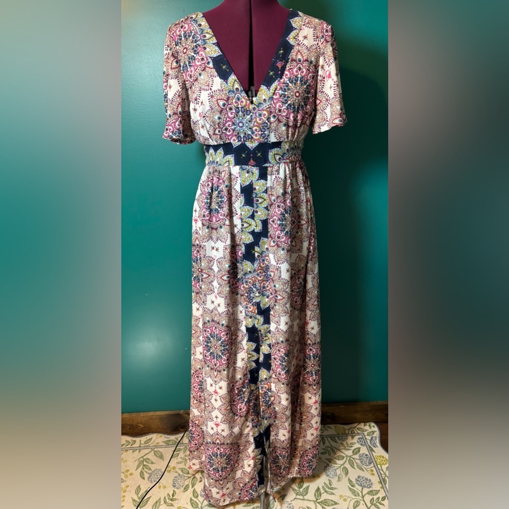 Altar'd State Multicolor Patterned Maxi Dress - image 1